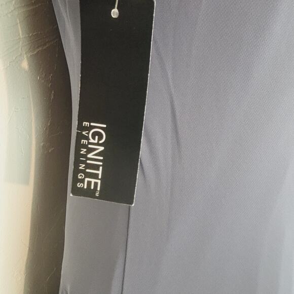 Ignite Evenings Beaded V-Neck Drop Waist Asymmetrical Hem Flapper Dress NWT Sz 8 - Picture 10 of 11